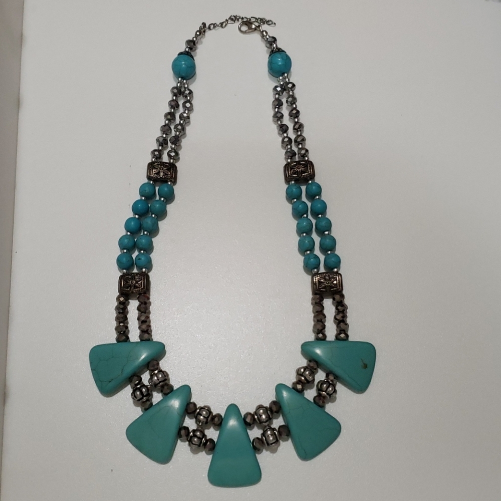 Gorgious Turquoise Necklace Adjustable 16"-20"